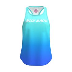 Rückansicht von BIDI BADU Colortwist Gradiant Chill Tank Tennisshirt Damen Aqua/Blau