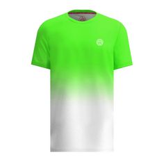 Rückansicht von BIDI BADU Crew Tee black Tennisshirt Herren Neongrün/Weiß