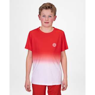 BIDI BADU Crew Junior Tee black Tennisshirt Kinder Rot/Weiß