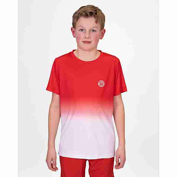 BIDI BADU Crew Junior Tee black Tennisshirt Kinder Rot/Weiß