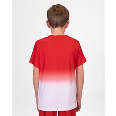 Rückansicht von BIDI BADU Crew Junior Tee black Tennisshirt Kinder Rot/Weiß