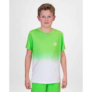 BIDI BADU Crew Junior Tee black Tennisshirt Kinder Neongrün/Weiß