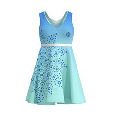 Rückansicht von BIDI BADU Colortwist Junior Dress aqua/ blue Tenniskleid Kinder Aqua/Blau