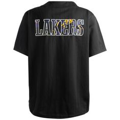 Rückansicht von New Era NBA Los Angeles Lakers Infill Team Logo T-Shirt Herren schwarz / lila
