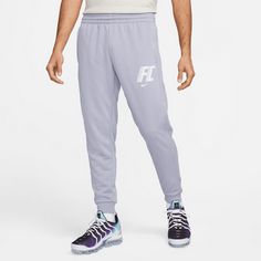 Nike Dri-FIT F.C. Fleece Trainingshose Herren hellblau / weiß