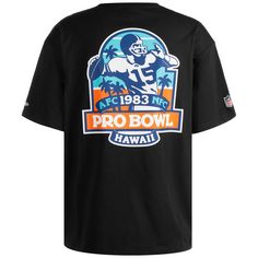 Rückansicht von New Era NFL Retro Graphic Oversized T-Shirt Herren schwarz / blau