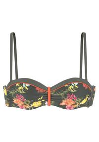 Lascana B&uuml;gel-Bandeau-Bikini-Top Bikini Oberteil Damen - oliv bedruckt