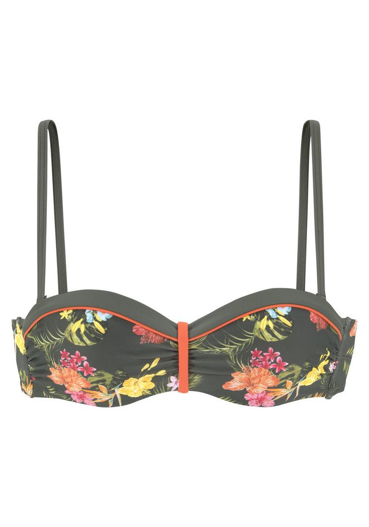 Lascana Lascana B&uuml;gel-Bandeau-Bikini-Top Bikini Oberteil Damen - oliv bedruckt - 0 | SportScheck