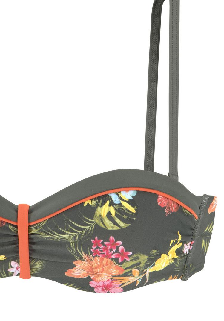 Lascana Lascana B&uuml;gel-Bandeau-Bikini-Top Bikini Oberteil Damen - oliv bedruckt - 0 | SportScheck