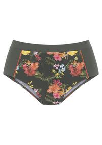 Lascana Highwaist-Bikini-Hose Bikini Hose Damen - oliv bedruckt