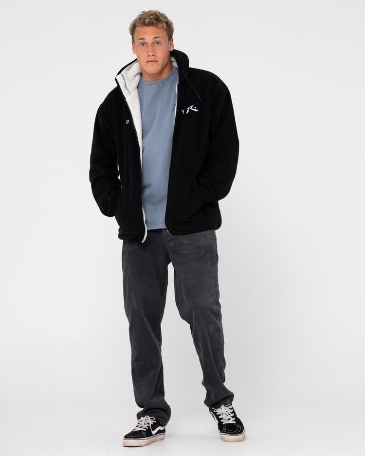 RUSTY RUSTY IN LINE SHERPA ZIP THRU POLAR FLEECE Fleecejacke Herren - Black - 5 | SportScheck