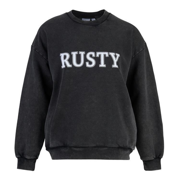 RUSTY RUSTY RUSTY OVERSIZE CREW FLEECE Sweatshirt Damen - Washed Black - 0 | SportScheck