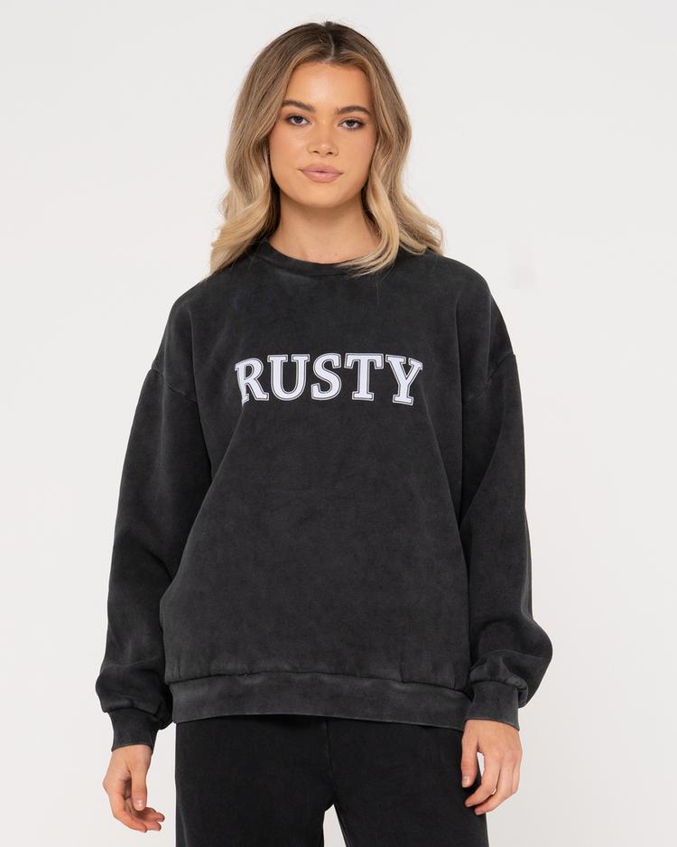 RUSTY RUSTY RUSTY OVERSIZE CREW FLEECE Sweatshirt Damen - Washed Black - 0 | SportScheck