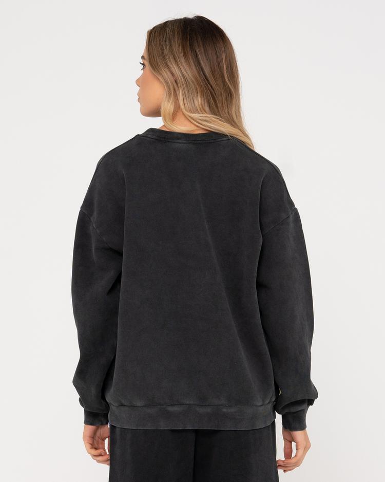 RUSTY RUSTY RUSTY OVERSIZE CREW FLEECE Sweatshirt Damen - Washed Black - 1 | SportScheck
