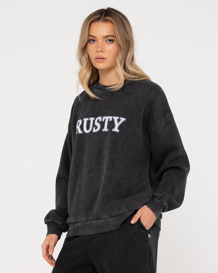 RUSTY RUSTY RUSTY OVERSIZE CREW FLEECE Sweatshirt Damen - Washed Black - 2 | SportScheck