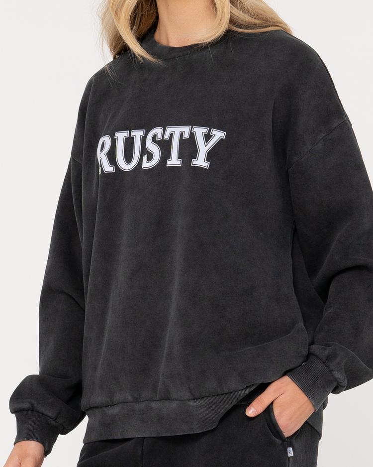 RUSTY RUSTY RUSTY OVERSIZE CREW FLEECE Sweatshirt Damen - Washed Black - 3 | SportScheck