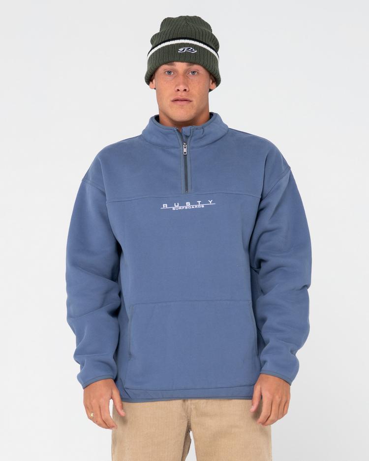 RUSTY RUSTY RS RELAXED 1/4 ZIP SUPER FLEECE Fleecepullover Herren - China Blue - 1 | SportScheck