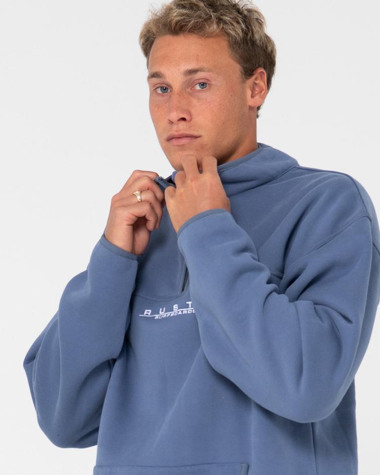 RUSTY RUSTY RS RELAXED 1/4 ZIP SUPER FLEECE Fleecepullover Herren - China Blue - 4 | SportScheck