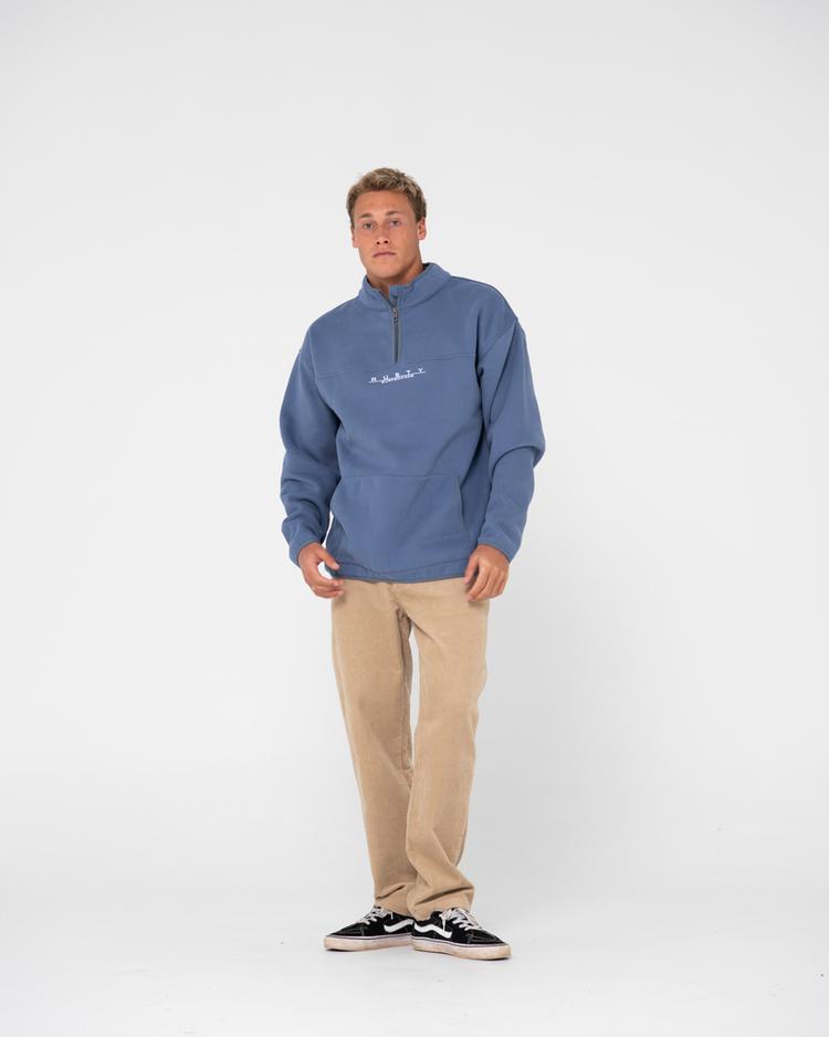 RUSTY RUSTY RS RELAXED 1/4 ZIP SUPER FLEECE Fleecepullover Herren - China Blue - 5 | SportScheck