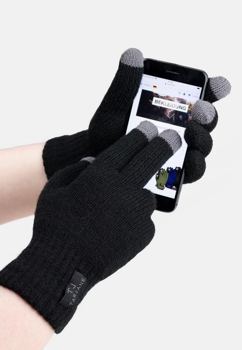 Rückansicht von Tarjane Strickhandschuhe Touch Handschuhe Damen Schwarz