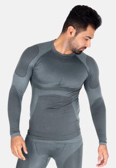 Rückansicht von Black Snake Seamless Hemd Python Funktionsshirt Herren Grau