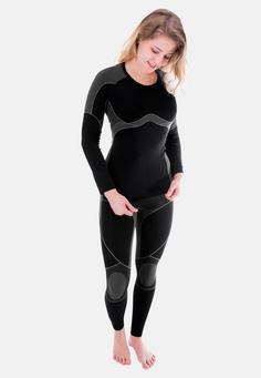 Rückansicht von Black Snake Seamless Set Viper Wäscheset Damen Schwarz Grau