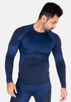 Rückansicht von Black Snake Seamless Hemd Python Funktionsshirt Herren Navy