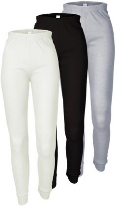 Black Snake 3 Pack Thermo Hosen Cozy Thermounterhose Damen Creme, Creme Grau Schwarz