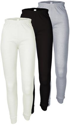 Black Snake 3 Pack Thermo Hosen Cozy Thermounterhose Damen Creme, Creme Grau Schwarz