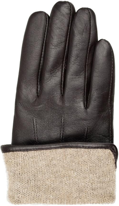 Rückansicht von Tarjane Lederhandschuhe Cashmere Handschuhe Damen Braun