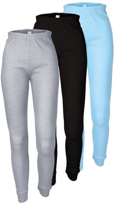 Black Snake 3 Pack Thermo Hosen Cozy Funktionsunterhose Damen Creme, Grau Hellblau Schwarz