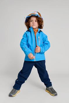 Rückansicht von reima Vantti Softshelljacke Kinder Cool blue