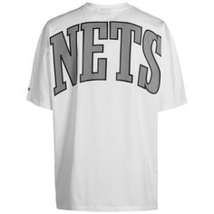 Rückansicht von New Era NBA Brooklyn Nets Infill Logo T-Shirt Herren weiß / grau