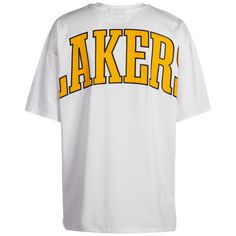 Rückansicht von New Era NBA Los Angeles Lakers Infill Logo T-Shirt Herren weiß / gelb