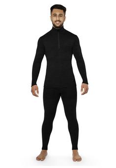 Rückansicht von normani Outdoor Sports Merino Canberra Funktionsshirt Herren Schwarz