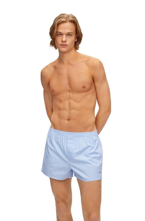 Rückansicht von Boss Web-Boxershorts Boxershorts Herren Weiß/Blau