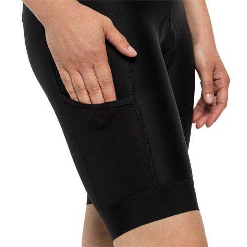 Rückansicht von Jack Wolfskin MOROBBIA BIB SHORTS W Fahrradshorts Damen black