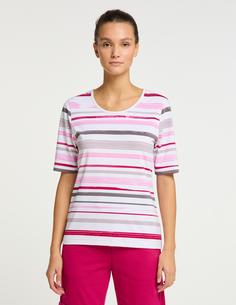 Rückansicht von JOY sportswear DORA T-Shirt Damen boysenberry stripes