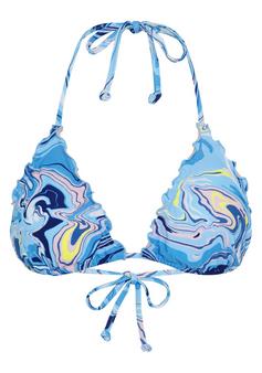 Chiemsee Gemustertes Triangel-Bikini-Top Bikini Oberteil Damen 4528 Medium Blue/Light Pink