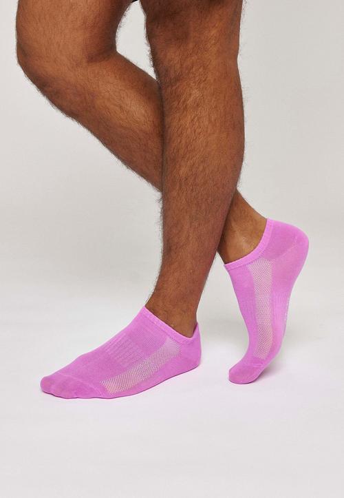 Rückansicht von Snocks Sneaker Socken aus Bio-Baumwolle Freizeitsocken Mix (Grün/Weiß/Pink)