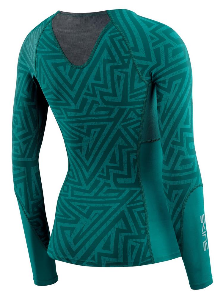 Skins Skins S3 Longsleeve Funktionsshirt Damen - lt. teal angle - 0 | SportScheck