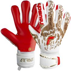Reusch Attrakt Freegel Silver Fingerhandschuhe 1011 white/gold/fiery red