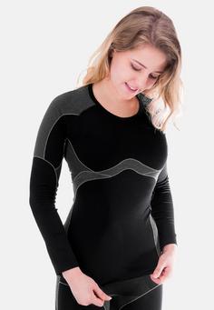 Rückansicht von Black Snake Seamless Hemd Viper Funktionsshirt Damen Schwarz Grau