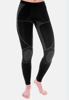 Rückansicht von Black Snake Seamless Hose Viper Thermounterhose Damen Schwarz Grau