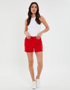 Rückansicht von Threadbare THB Spencer Jersey Tie Waist Short Shorts Damen Red