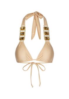 Moda Minx Boujee Triangel Top Bikini Oberteil Damen Champagne