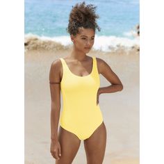 Rückansicht von Vivance Badeanzug Badeanzug Damen gelb