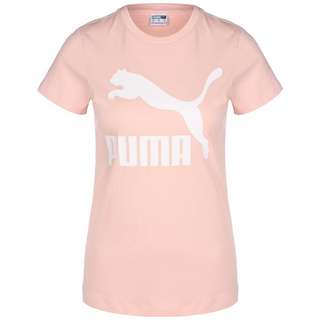 PUMA Classics Logo T-Shirt Damen korall / weiß