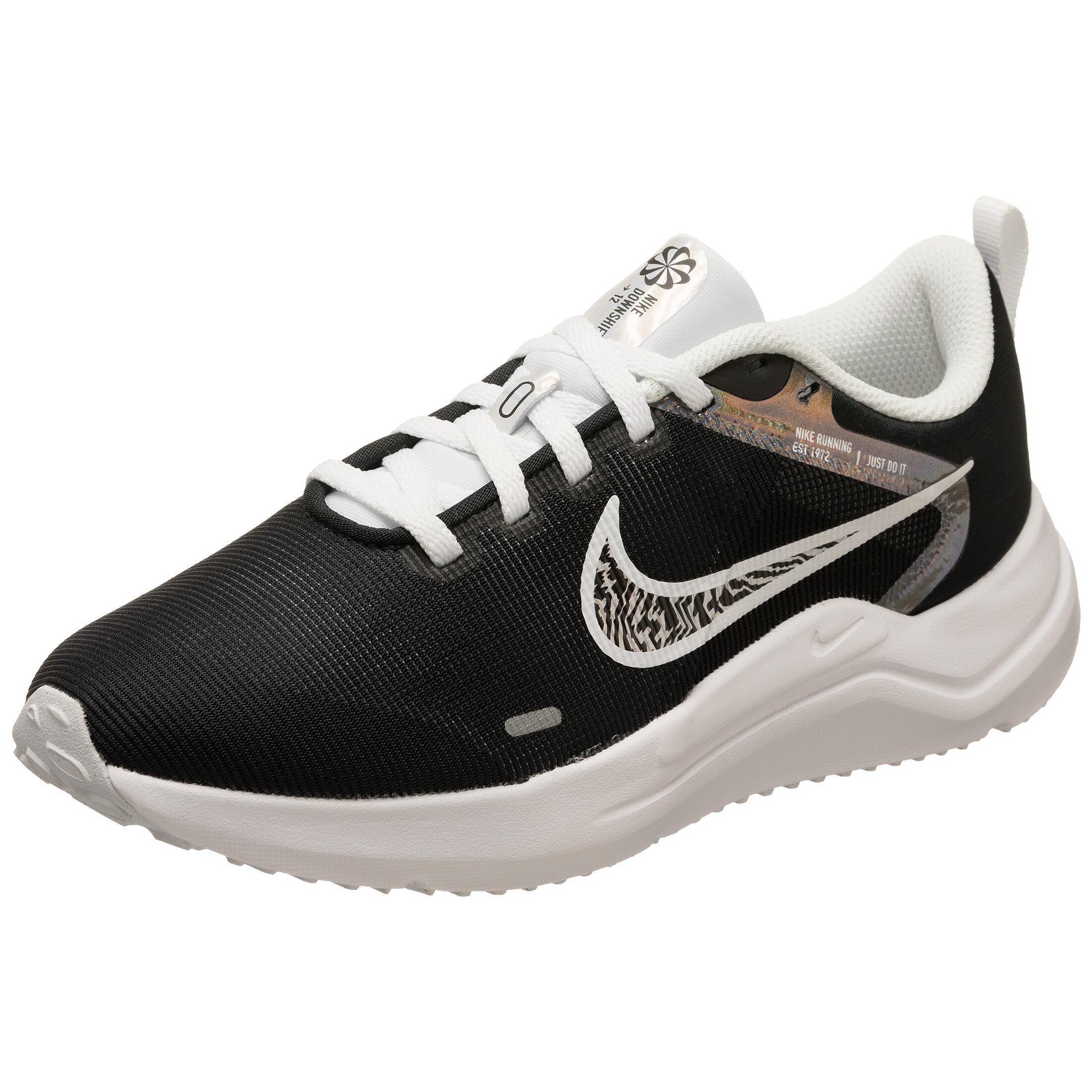 Nike Downshifter 12 Premium Laufschuhe Damen schwarz wei im