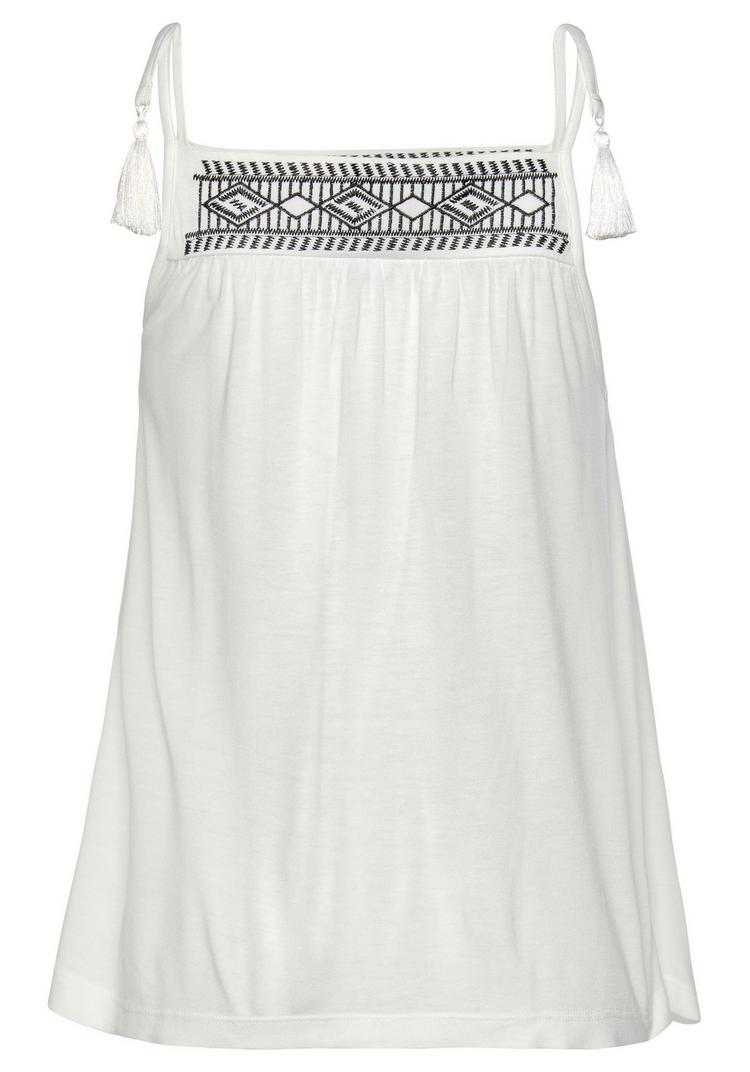 Lascana Lascana Tr&auml;gertop Shirt Doppelpack Damen - creme-schwarz - 0 | SportScheck